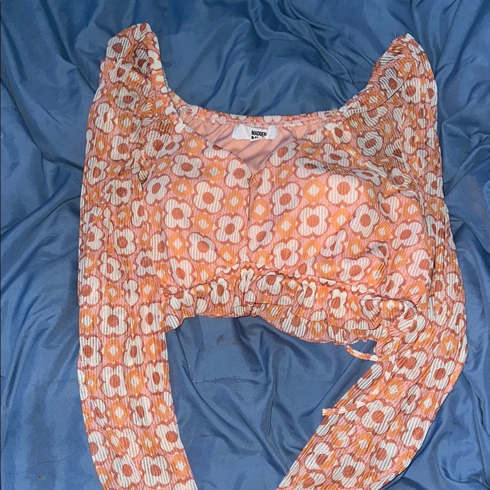 Orange Floral Women's Top